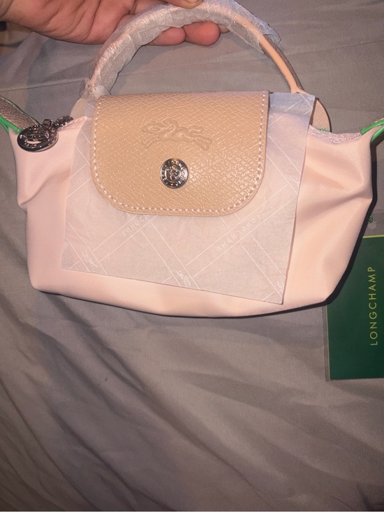 The Unbranded Brand Handbags - Blush Pink Mini Le Pliage Top-Handle with Tan Flap